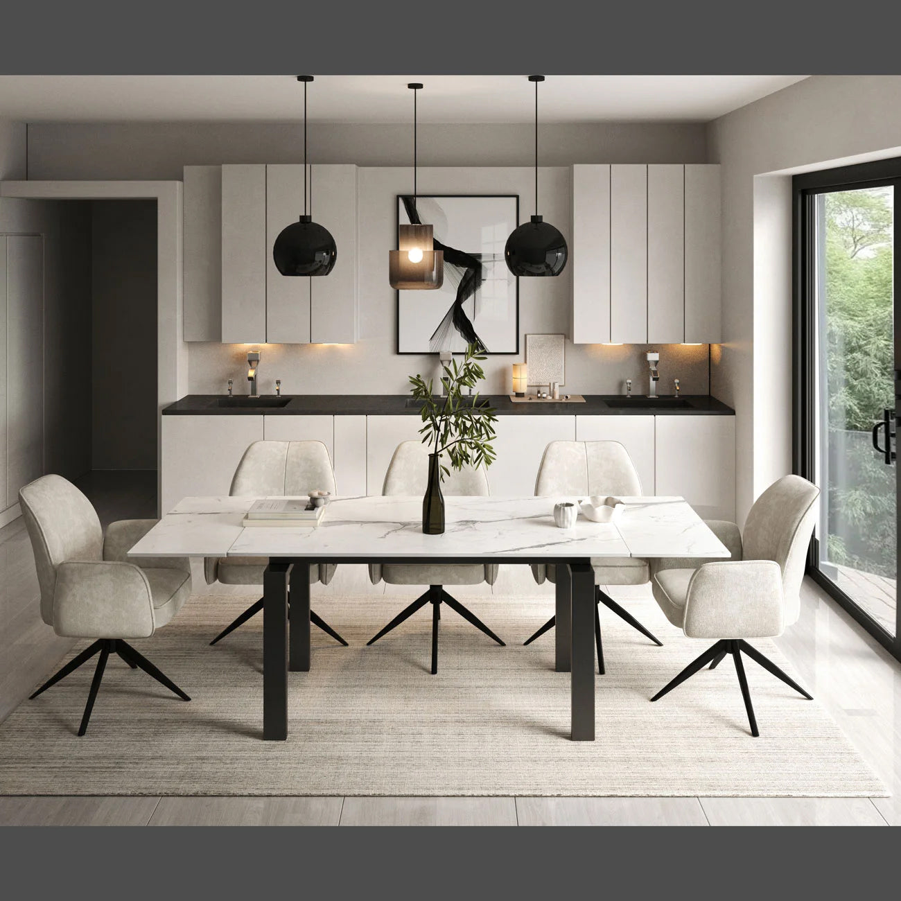 DT-27 .SORRENTO DINING TABLE WHITE