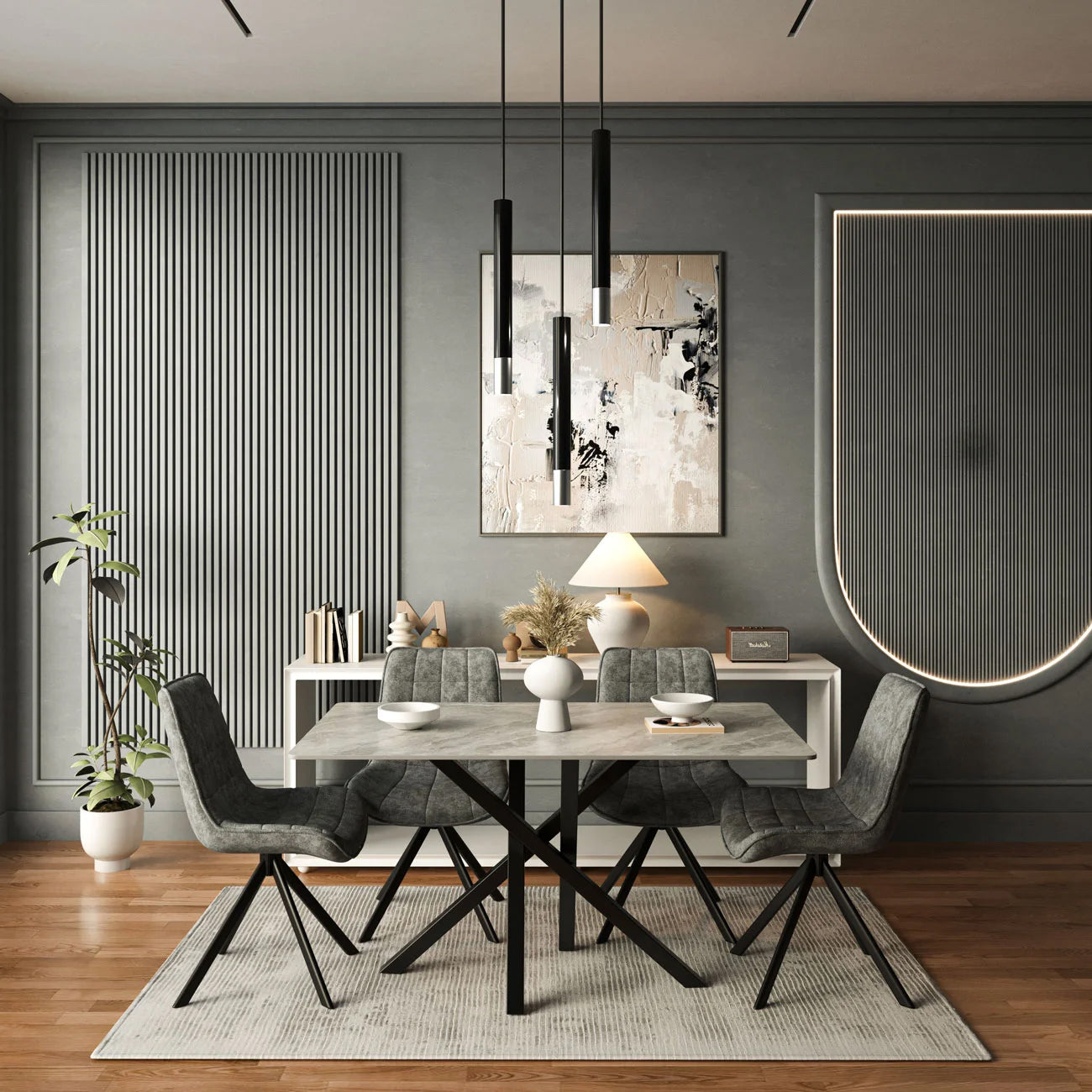 DT-22 .AREZZO DINING TABLE GREY