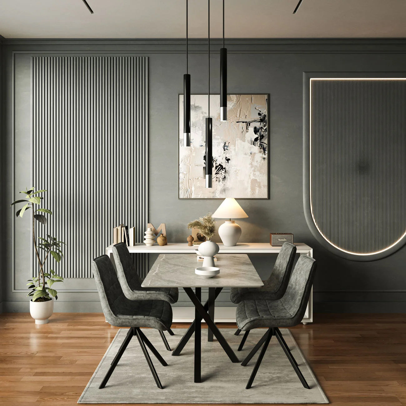 DT-22 .AREZZO DINING TABLE GREY
