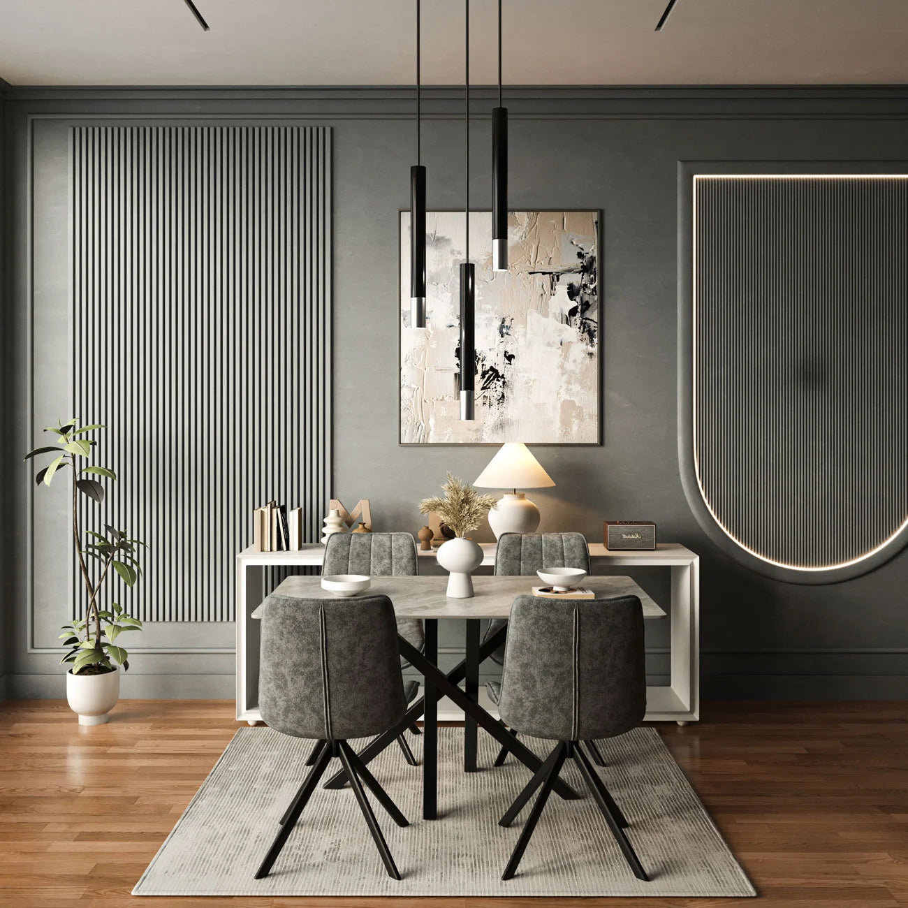 DT-22 .AREZZO DINING TABLE GREY