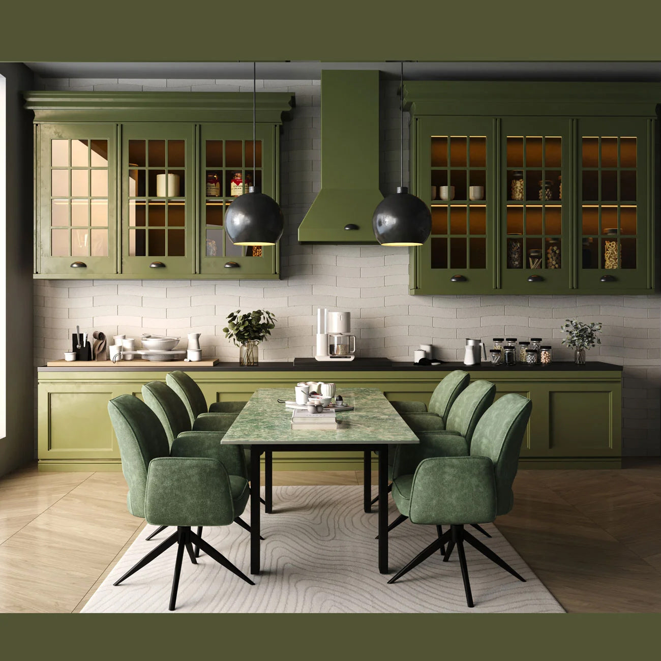 DT-25 .SORRENTO DINING TABLE GREEN