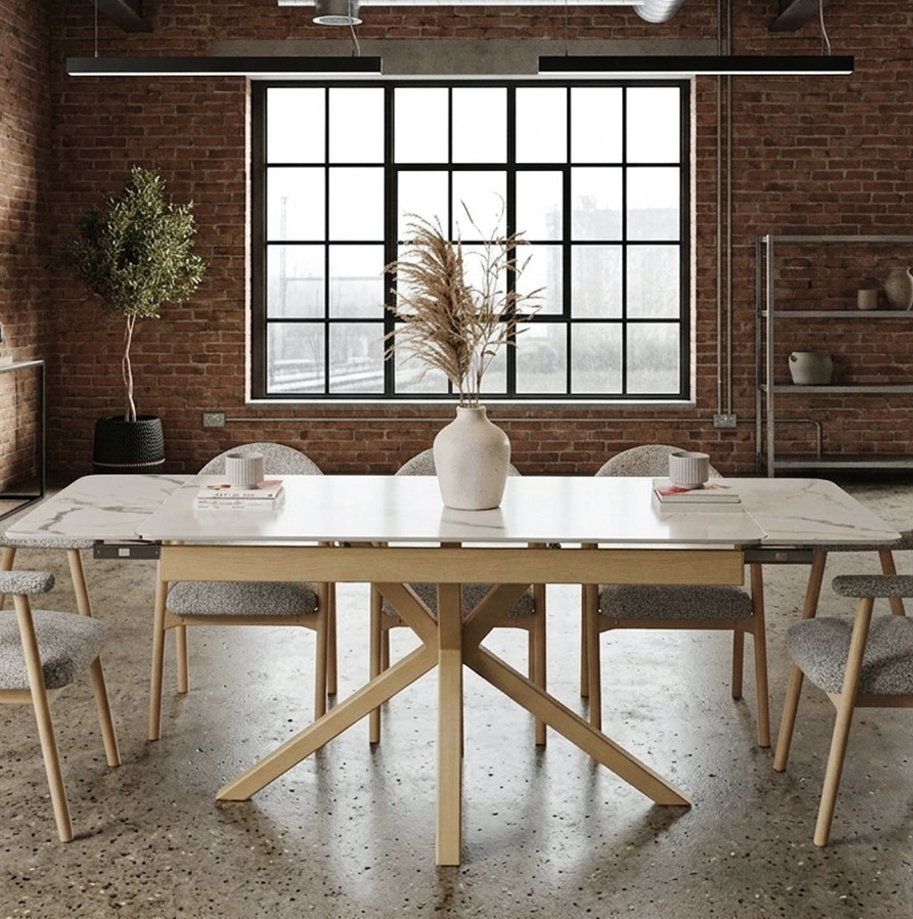 DT-15 .SAVONA WOOD TABLE WHITE