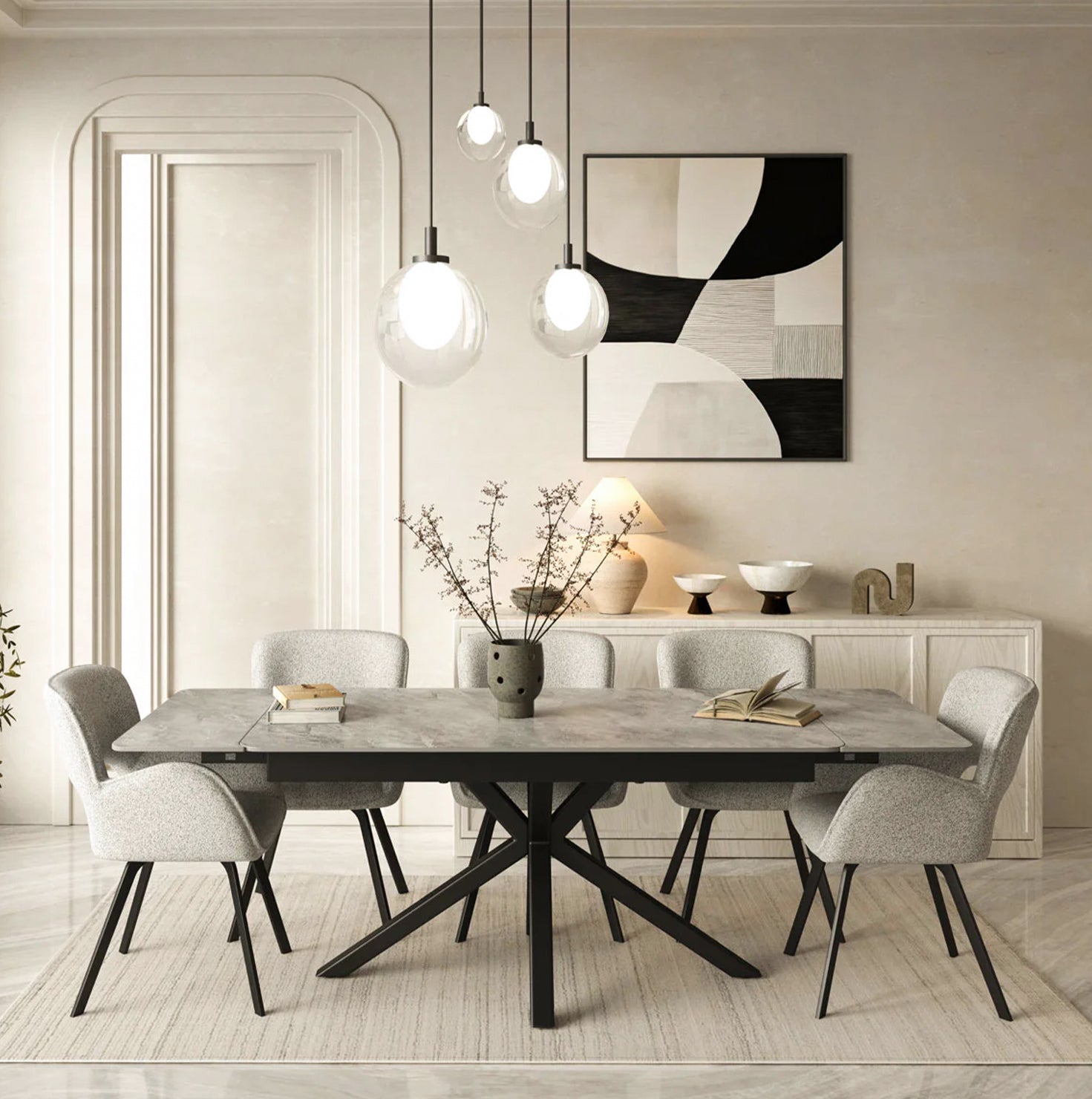 DT-18 .SAVONA TABLE GREY LARGE