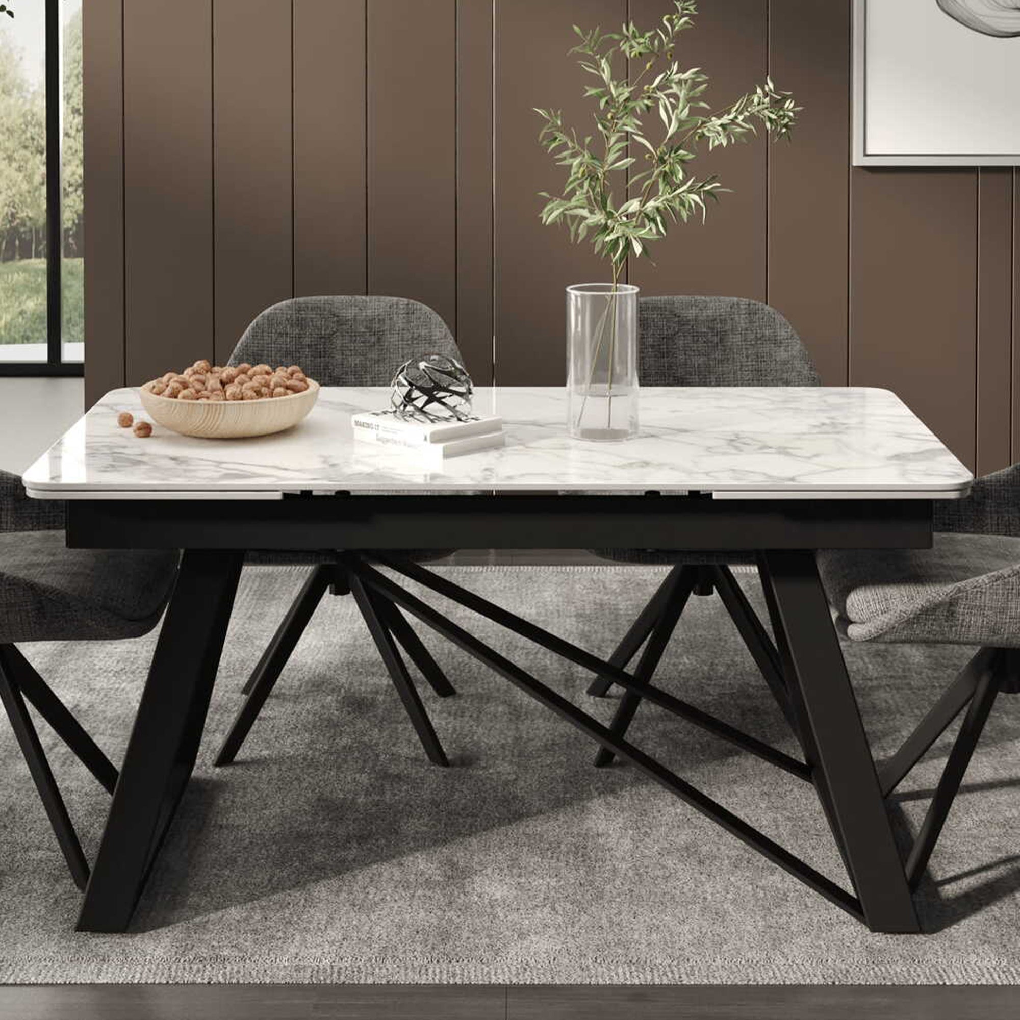 DT-8 .VICENZA EXTENDABLE  TABLE WHITE