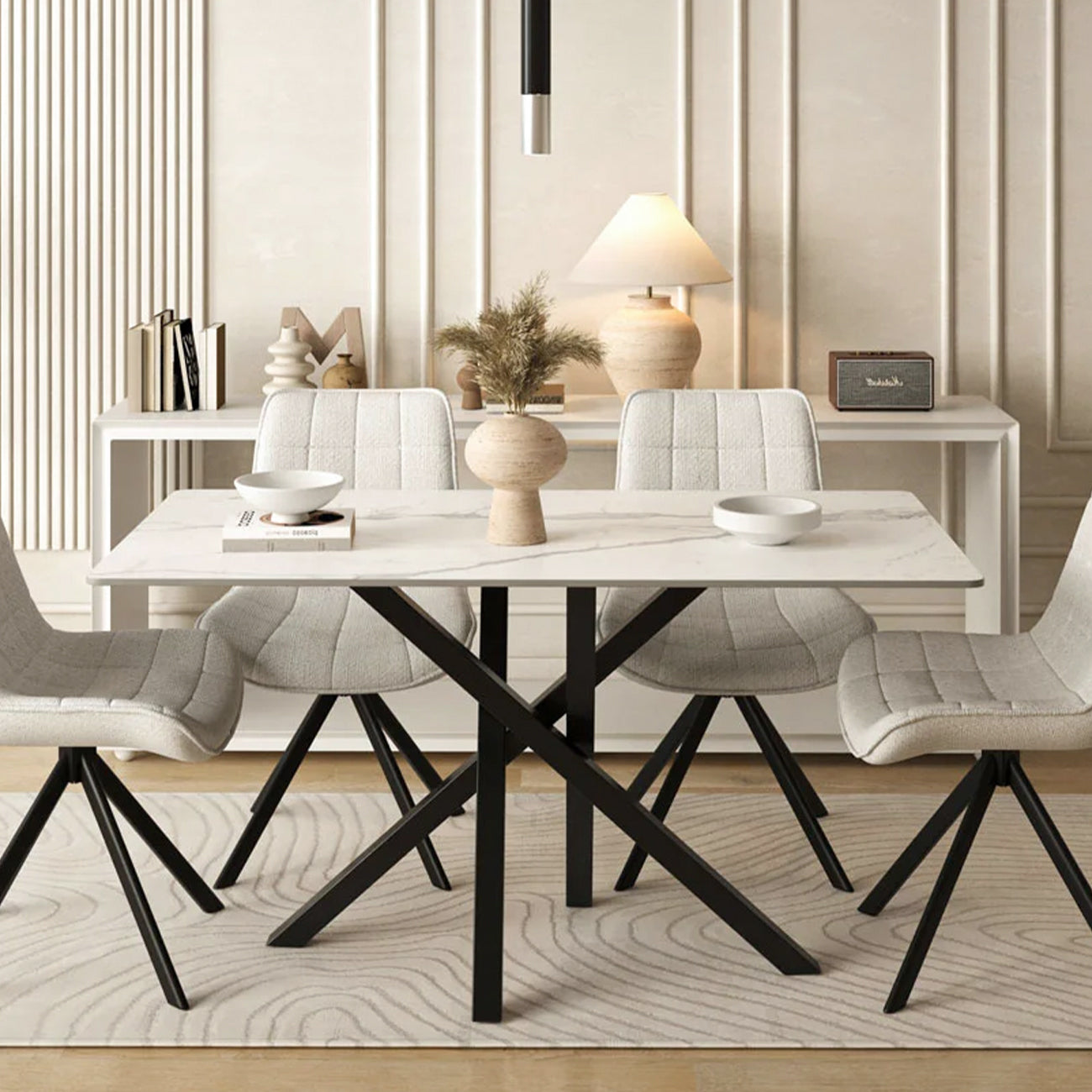 DT-23 .AREZZO DINING TABLE WHITE