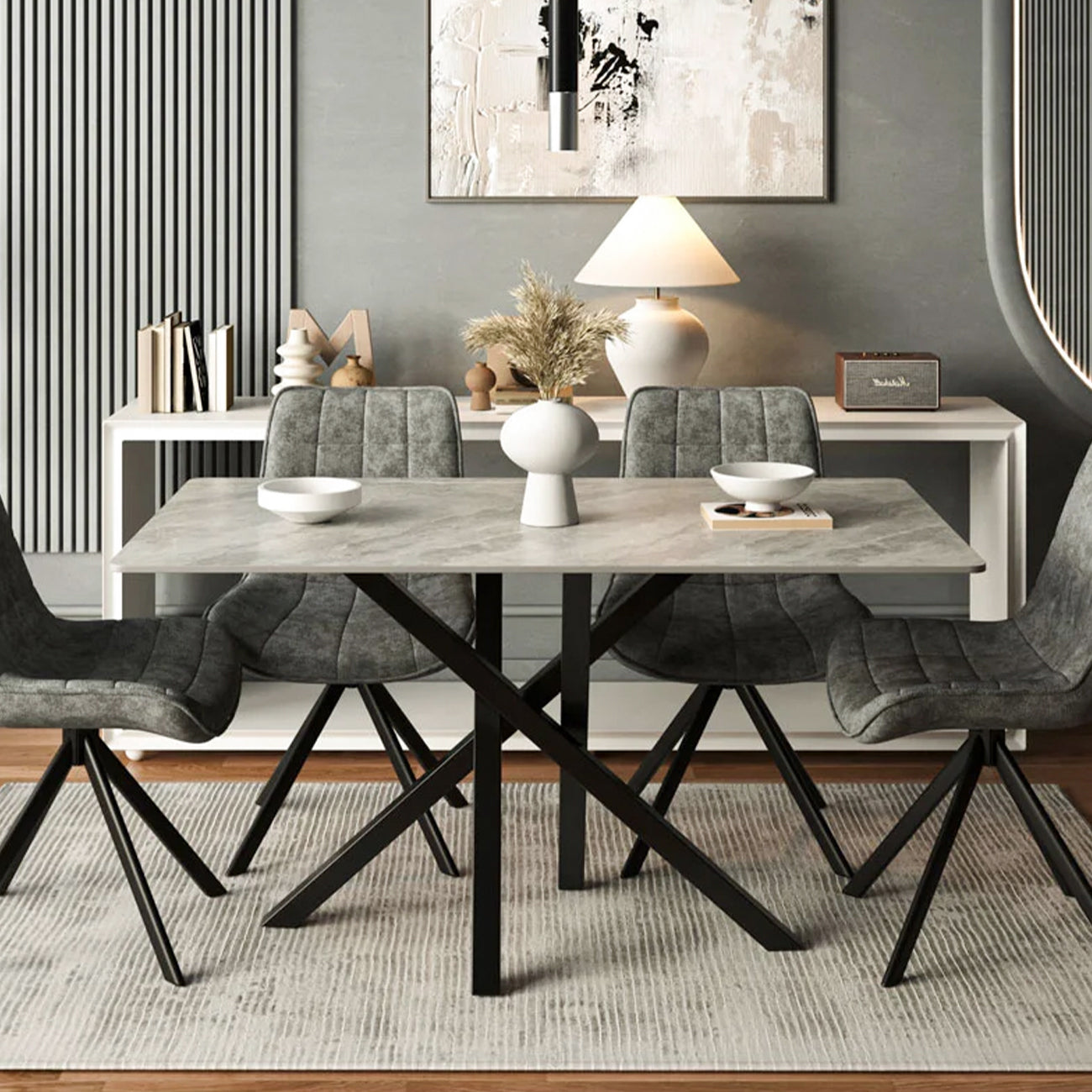 DT-22 .AREZZO DINING TABLE GREY