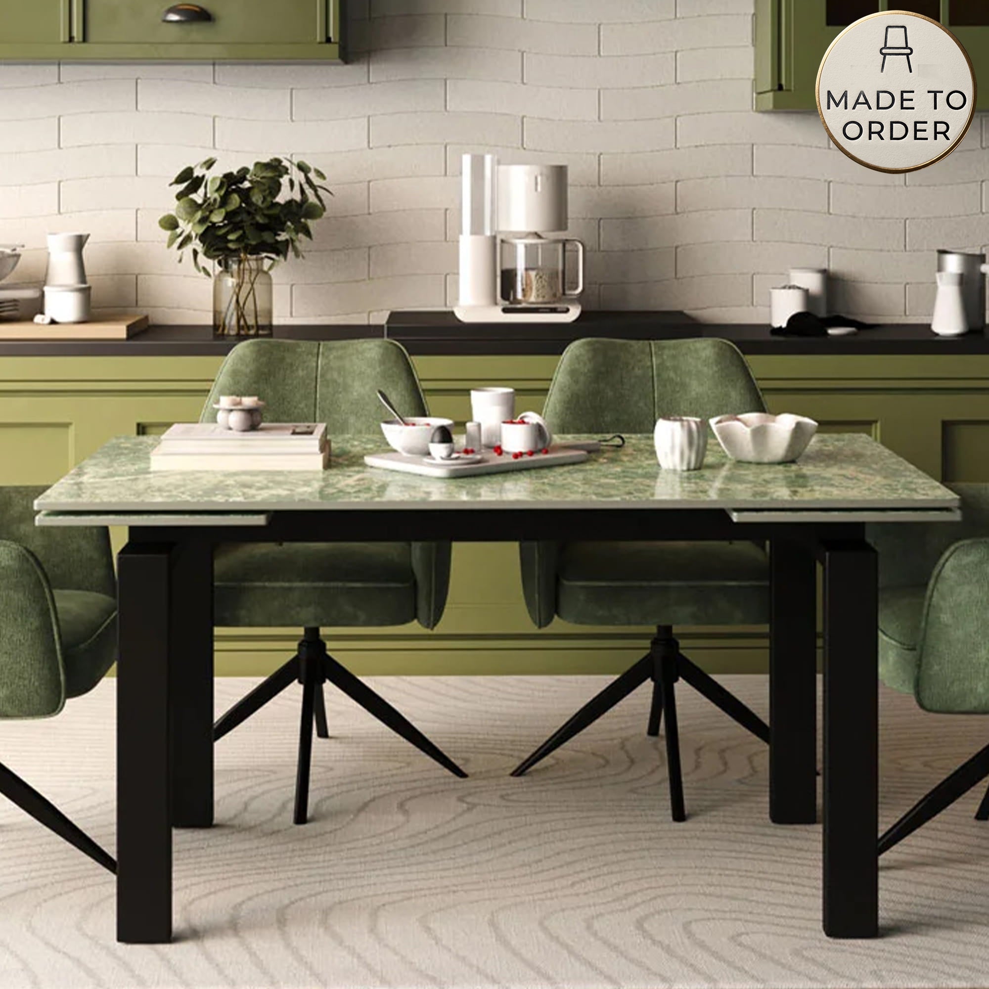 DT-25 .SORRENTO DINING TABLE GREEN