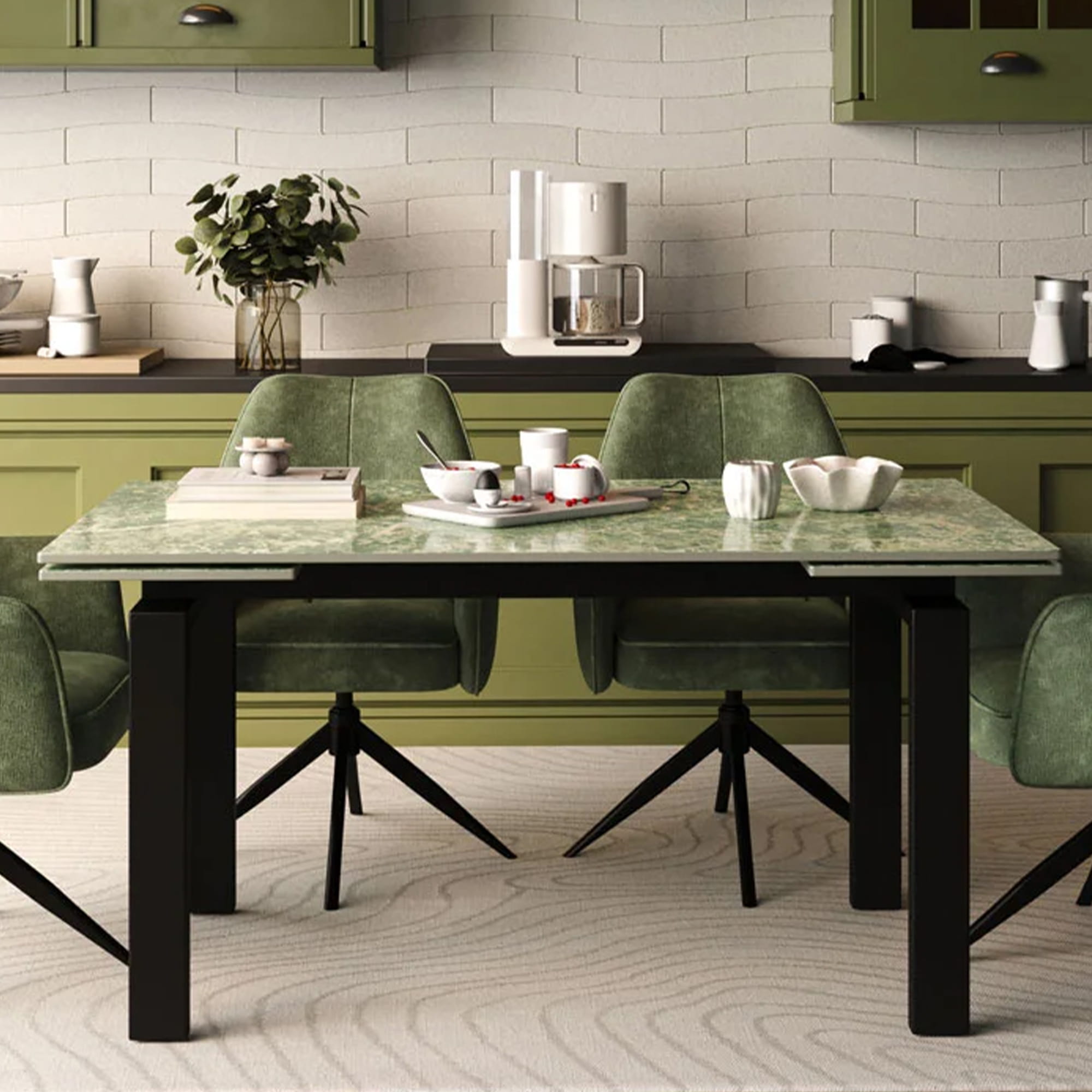 DT-25 .SORRENTO DINING TABLE GREEN