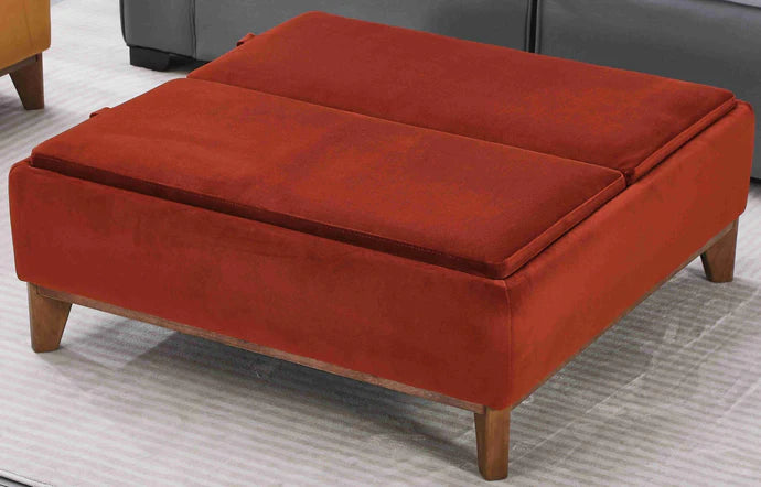 PARMA OTTOMAN COFFEE TABLE LARGE BURNT ORANGE