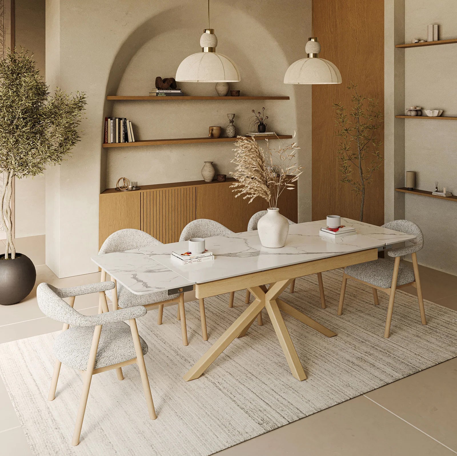 DT-15 .SAVONA WOOD TABLE WHITE