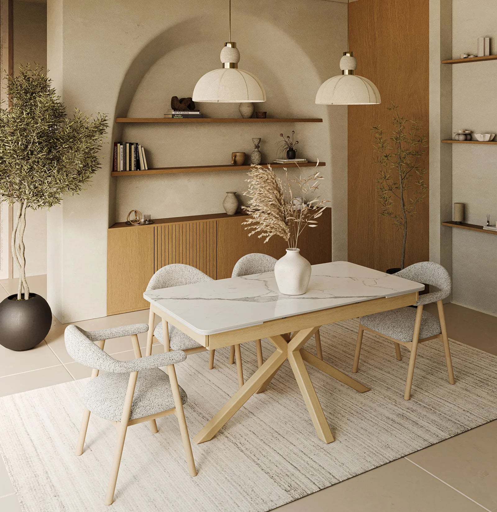 DT-15 .SAVONA WOOD TABLE WHITE
