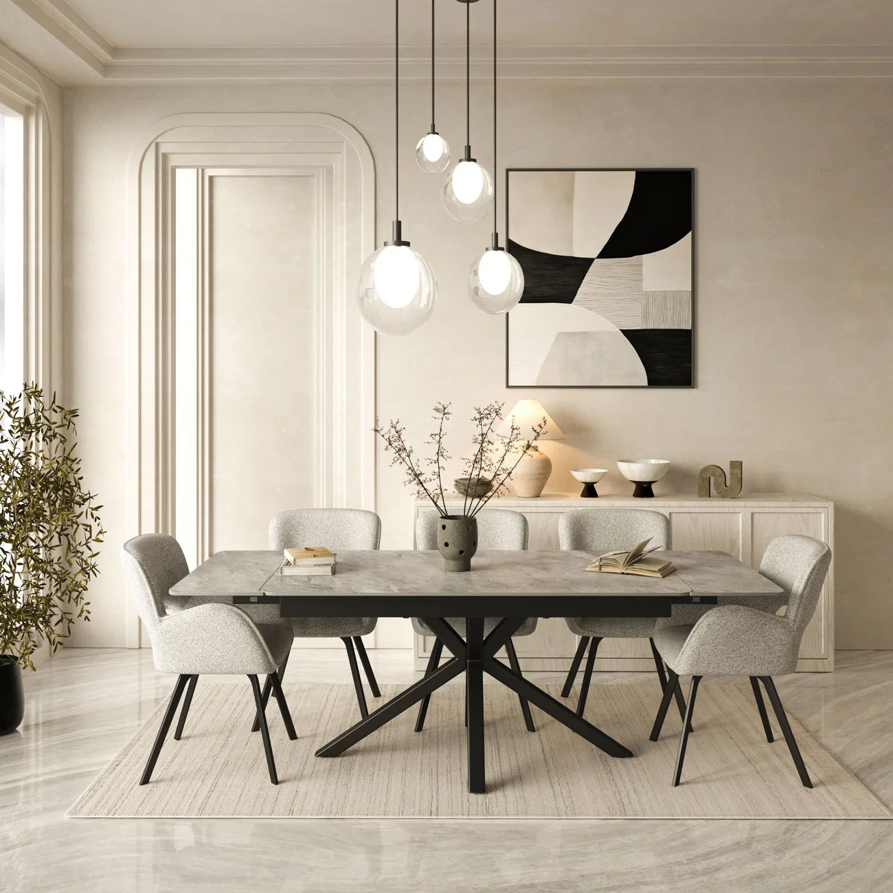 DT-18 .SAVONA TABLE GREY LARGE