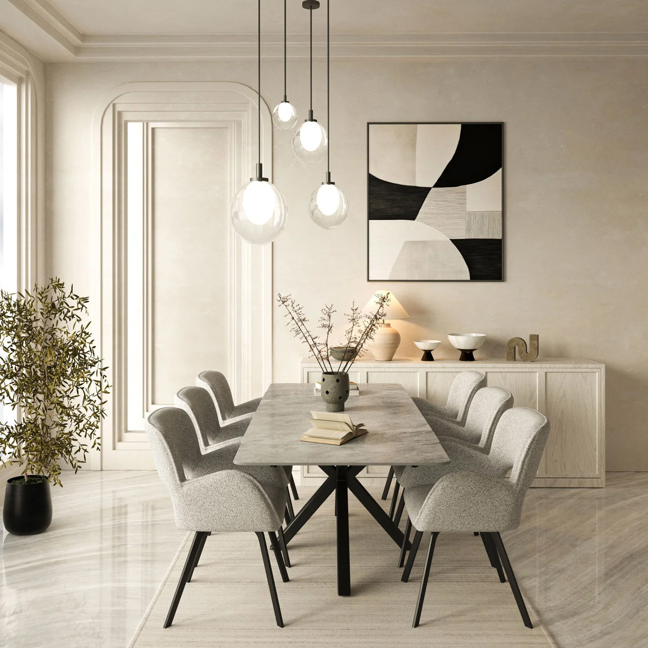 DT-18 .SAVONA TABLE GREY LARGE