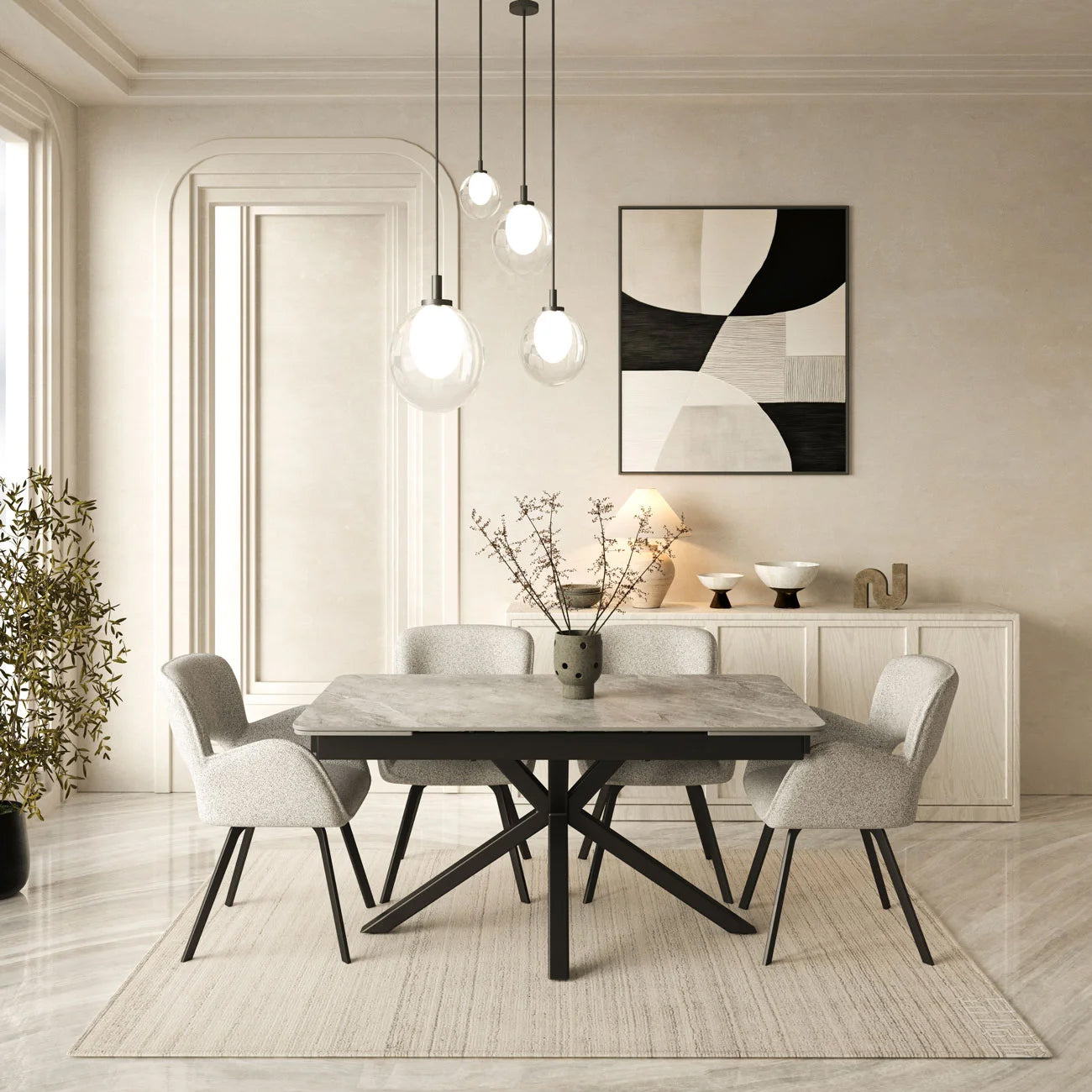 DT-18 .SAVONA TABLE GREY LARGE