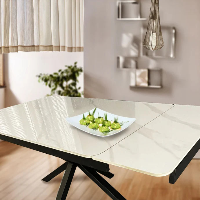 SAVONA DINING TABLE WITH 6 RUSSELL BLUE  CHAIRS DINING SET