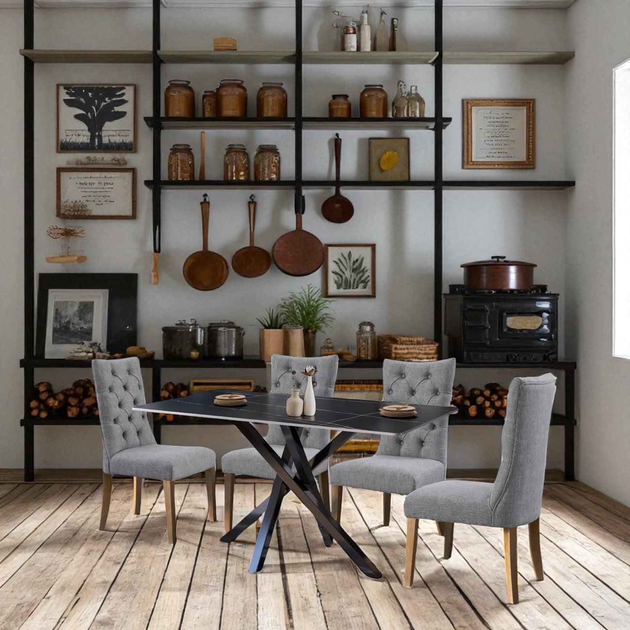 AREZZO DINING TABLE BLACK